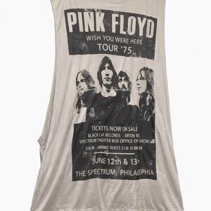 Pink Floyd Tour '75 Graphic Tank in White with Black Print